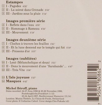 Debussy,Claude: Estampes,Images -  Michel Béroff, Denon (CO-18086), US, 1999 Typ: CD Best.-Nr.: 81736 Preis: 10,00 Euro
