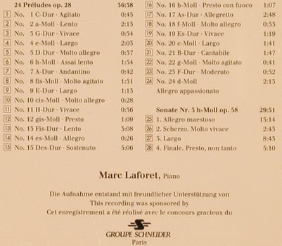 Chopin,Frederic: Preludes op.28 / Sonate No.3, Berlin Classics (0011202BC), D, 1994 Typ: CD Best.-Nr.: 81743 Preis: 9,00 Euro