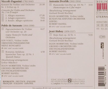 Paganini,Nicolo/Sarasate/Dvorak..: Violin Concerto No.1, Berlin Classics (0030472BC), D, 1997 Typ: CD Best.-Nr.: 81756 Preis: 5,00 Euro