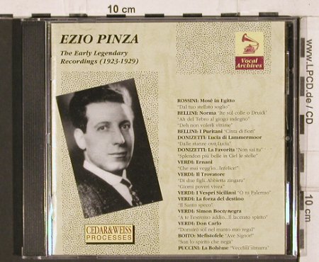 Pinza,Ezio: The Early Legendary Rec.(1923-1929), Vocal Archives (VA 1132), I, 1996 Typ: CD Best.-Nr.: 81766 Preis: 4,00 Euro