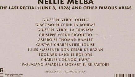 Melba,Nellie: Great Voices-Last Recital 1926, Cedar(PH 5043), I, 1995 - CD - 81774 - 10,00 Euro