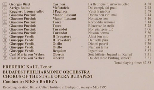 Kalt,Frederic: Bizet, Boito...Weber, Preiser Records (93411), A, 1997 Typ: CD Best.-Nr.: 81780 Preis: 5,00 Euro