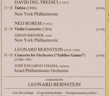 Bernstein,Leonard: Jubilee Games-Tredici,Rorem.., D.Gr.(429 231-2), D, 1991 - CD - 81790 - 7,50 Euro