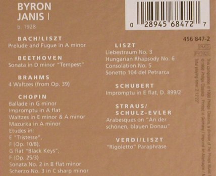 Janis,Byron: Great Pianists of the 20th Century, Philips (Vol.50) (456 847-2), UK, Digi, 1998 Typ: 2CD Best.-Nr.: 81800 Preis: 10,00 Euro