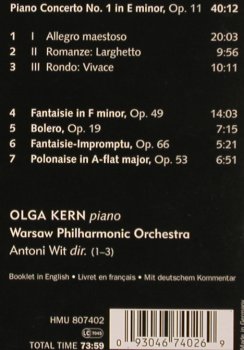 Chopin,Frederic: Piano Concerto No.1, Digi, Harmonia Mundi (HMU 807402), D, 2006 Typ: CD Best.-Nr.: 81817 Preis: 10,00 Euro
