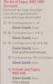 Bach,Johann Sebastian: The Art of the Fugue,BWV1080excerps, Sony (SMK 52 595), A, 1997 Typ: CD Best.-Nr.: 81834 Preis: 9,00 Euro