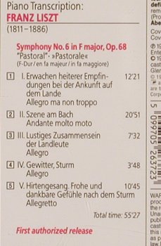 Beethoven,Ludwig van/Liszt: Piano Transciption/Symph.No.6,op.68, Sony, A, 1993 Typ: CD Best.-Nr.: 81835 Preis: 7,50 Euro