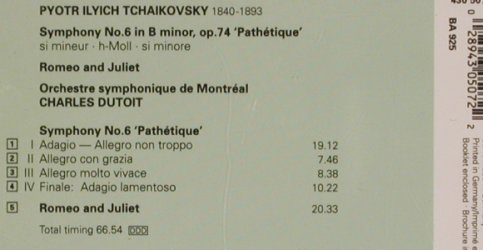 Tschaikovsky,Peter: Symphony No.6 / Romeo&Juliet, Decca(430 507-2), D, 1992 - CD - 81836 - 7,50 Euro