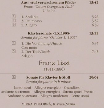 Janacek,Leos / Liszt: On the Overgrown Path/Sonata 1905, Berlin Classics/Eterna (0030732BC), D, 1998 Typ: CD Best.-Nr.: 81839 Preis: 10,00 Euro