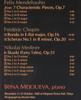 Mejoueva,Irina: Menselssohn,Chopin, Medtner, Denon (CO-18034), US, 1997 Typ: CD Best.-Nr.: 81850 Preis: 10,00 Euro