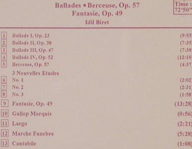 Chopin,Frederic: Ballades,Berceuse,op.57, op.49, Naxos (8.550508), D, 1992 Typ: CD Best.-Nr.: 81858 Preis: 5,00 Euro
