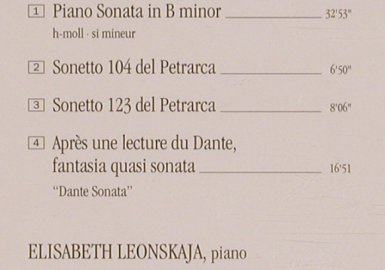 Liszt,Franz: Piano Sonata B-Minor,Sonetto104,123, Teldec(4509-97481-2), D, 1996 - CD - 81900 - 10,00 Euro
