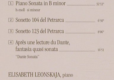 Liszt,Franz: Piano Sonata B-Minor,Sonetto104,123, Teldec (4509-97481-2), D, 1996 Typ: CD Best.-Nr.: 81900 Preis: 10,00 Euro