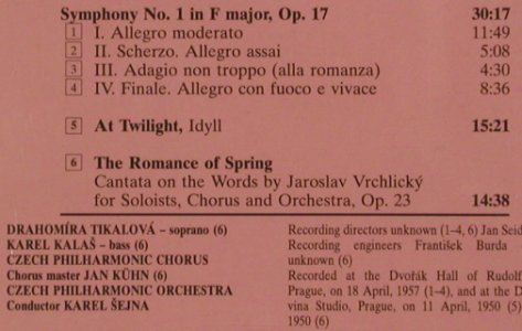 Fibich,Zdenek: Symphony No.1/Twilight/Romance, Supraphon(SU 1920-2 901), CZ,  - CD - 81907 - 10,00 Euro