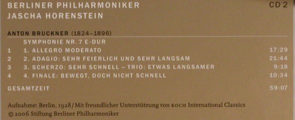 Bruckner,Anton: Symphonie No. 7, Digi - CD 2, Stiftung Berliner Philh. (BPH 06 02 D), D, 2006 Typ: CD Best.-Nr.: 81921 Preis: 7,50 Euro