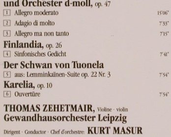 Sibelius,Jean: Violinkonzert d-moll, op.47, Teldec(243 133-2), D, 1987 - CD - 81930 - 10,00 Euro