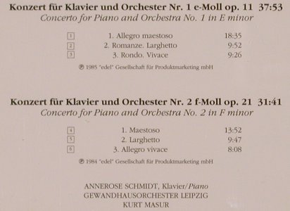 Chopin,Frederic: Klavierkonzerte Nos 1 & 2, Berlin Classics/Eterna(0030572BC), D, 1994 - CD - 81933 - 7,50 Euro