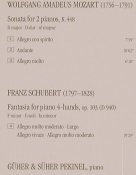 Mozart,Wolfgang Amadeus/Schubert: Sonata for two pianos/Fantasia, Teldec (4509-97480-2), D, 1996 Typ: CD Best.-Nr.: 81935 Preis: 7,50 Euro