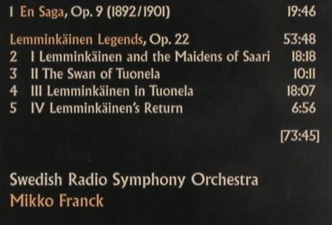 Sibelius,Jean: En Saga op.9, Lemminkainen Legends, Ondine(ODE 953-2), A, 2000 - CD - 81938 - 10,00 Euro