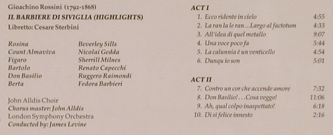 Rossini,Gioacchino: IL Barbiere di Siviglia, highlights, Disky (DCL 706562), EU, 2000 Typ: CD Best.-Nr.: 81940 Preis: 6,00 Euro