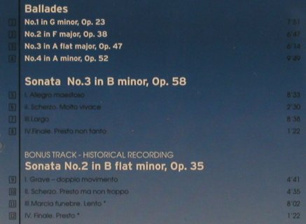 Chopin,Frederic: Ballades, Sonatas No.2 & 3, Sony (5033922), D, 2002 Typ: CD Best.-Nr.: 81946 Preis: 20,00 Euro