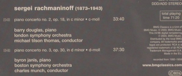 Rachmaninov,Sergei: Piano Concertos Nos. 2 & 3, RCA Red Seal (82876 55269 2), EU, 2003 Typ: CD Best.-Nr.: 82000 Preis: 6,00 Euro