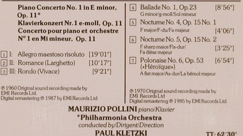 Chopin,Frederic: Concerto Pour Piano, No.1, EMI (CDM 7 69004 2), D, 1987 Typ: CD Best.-Nr.: 82011 Preis: 10,00 Euro
