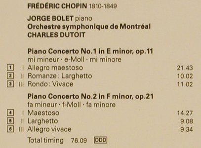 Chopin,Frederic: Piano Concertos 1 & 2, Decca (425 589-2), D, 1990 Typ: CD Best.-Nr.: 82014 Preis: 10,00 Euro