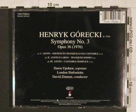 Gorecki,Henryk: Symph.No.3, Elektra(7559-79282-2), D, 1992 - CD - 82019 - 11,50 Euro