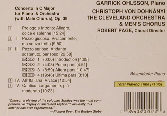 Busoni,Ferruccio: Concerto in C Major for Piano&Orch., Telarc (CD-80207), US, 1989 Typ: CD Best.-Nr.: 82032 Preis: 9,00 Euro
