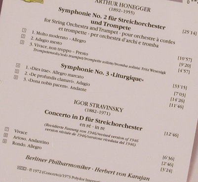 Honegger,Arthur / Igor Stravinsky: Symphonien Nos. 2&3 Liturgique, D.Gr.(447 435-2), D,  - CD - 82097 - 6,00 Euro