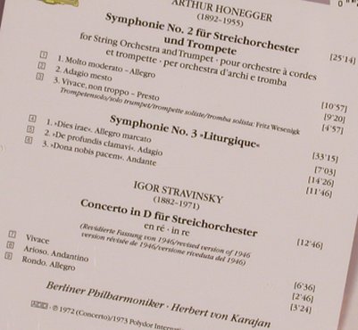 Honegger,Arthur / Igor Stravinsky: Symphonien Nos. 2&3 Liturgique, D.Gr.(447 435-2), D,  - CD - 82097 - 6,00 Euro