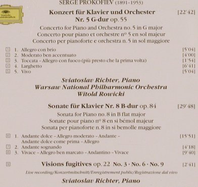 Prokofiev,Serge: Piano Concerto No.5 /Sonate No.8, D.Gr.(449 744-2), D,  - CD - 82134 - 7,50 Euro