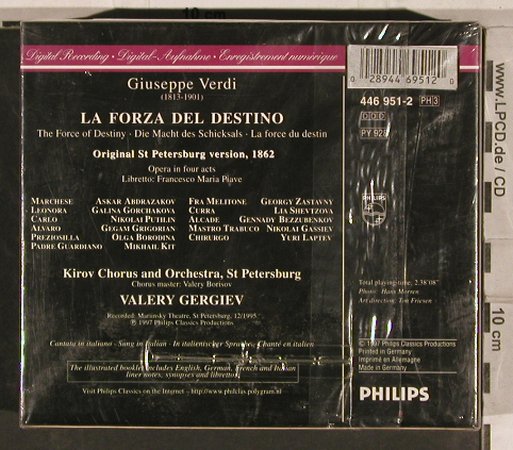 Verdi,Guiseppe: La Forza del Destino, FS-New, Philips/Kirow (446 951-2), D, 1997 Typ: 3CD Best.-Nr.: 82166 Preis: 20,00 Euro