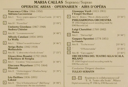 Callas,Maria: Opera Arias, EMI, UK, 1986 Typ: CD Best.-Nr.: 83735 Preis: 7,50 Euro