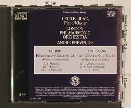 Chopin,Frederic / Saint-Saens: Piano Concerto No.2 op.21/No.2,op22, CBS(MK 39153), J/NL, 1984 - CD - 83741 - 10,00 Euro