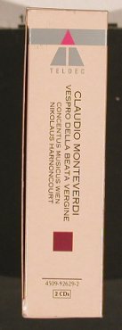 Monteverdi,Claudio: Vespro Della Beata Vergine,like new, Teldec (4509-92629-2), D, 1987 Typ: 2CD Best.-Nr.: 83744 Preis: 15,00 Euro