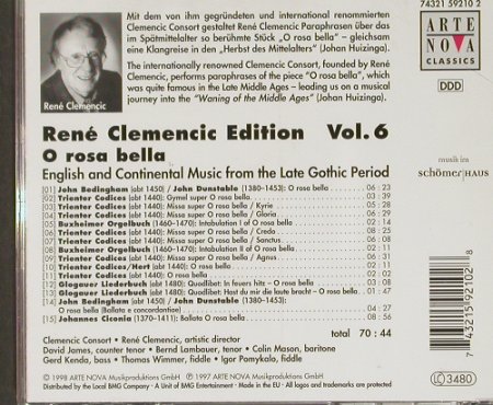 V.A.Rene Clementic Edition: Vol. 6 , O rosa bella, Arte Nova, EU, 1997 Typ: CD Best.-Nr.: 84019 Preis: 7,50 Euro