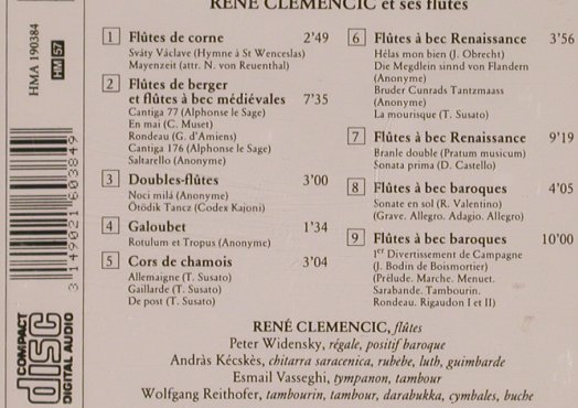 Clemencic,Rene: Et Ses Flutes'77, Harmonia Mundi(), D,  - CD - 84194 - 10,00 Euro