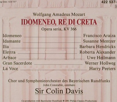 Mozart,Wolfgang Amadeus: Idomeneo-Complete M.Edition,Vol.37, Philips, D, 1991 Typ: 3CD Best.-Nr.: 90710 Preis: 12,50 Euro
