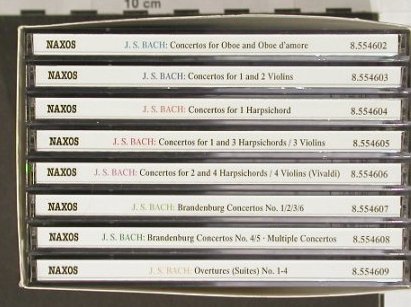 Bach,Johann Sebastian: Das Vollständige Orchesterwerk,Box, Naxos (8.508005), D, 1999 Typ: 8CD Best.-Nr.: 90875 Preis: 24,00 Euro