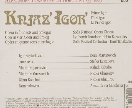 Borodin,Alexander Porfiryevich: Prince Igor, Box, Sony(), NL, 1990 - 3CD - 90972 - 17,50 Euro