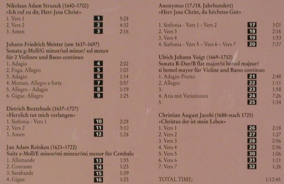 V.A.Musica Poetica: Strunck, Meister, Buxtehude..., Hänssler, D, 1999 Typ: CD Best.-Nr.: 91005 Preis: 5,00 Euro