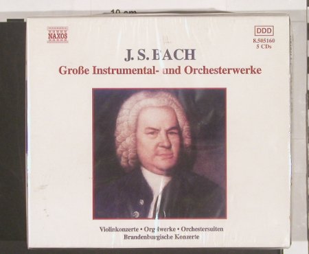 Bach,Johann Sebastian: Groß Instrum.- u.Orchesterwerke,Box, Naxos, D, FS-New, 2000 Typ: 5CD Best.-Nr.: 91065 Preis: 12,50 Euro