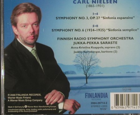 Nielsen,Carl: Symphonies 3 & 6,espansiva,semplice, Finlandia (3984-29714-2), D, 2000 Typ: CD Best.-Nr.: 91095 Preis: 10,00 Euro