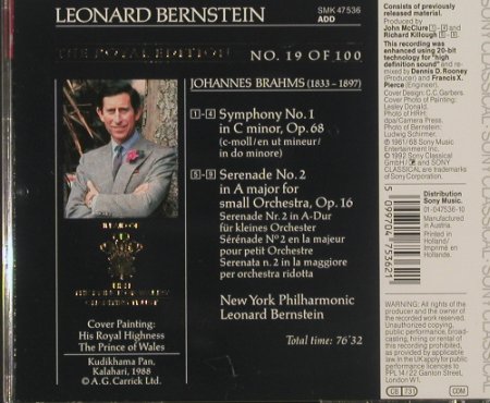 Brahms,Johannes: Sinfonie Nr.1/Serenade Nr.2, Sony, NL, 1992 Typ: CD Best.-Nr.: 91099 Preis: 5,00 Euro
