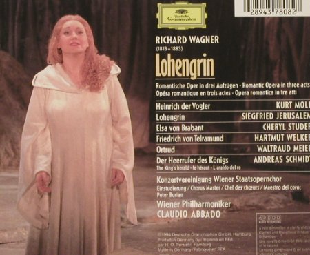 Wagner,Richard: Lohengrin, Box, D.Gr. (437 808-2), D, 1994 Typ: 3CD Best.-Nr.: 91103 Preis: 17,50 Euro