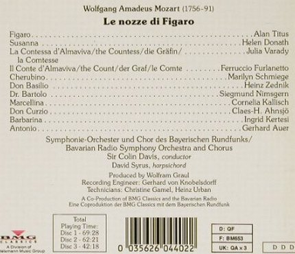 Mozart,Wolfgang Amadeus: Le nozze di Figaro, Boxed,Libretto, RCA (RD 60440), , 91 Typ: 3CD Best.-Nr.: 91109 Preis: 20,00 Euro