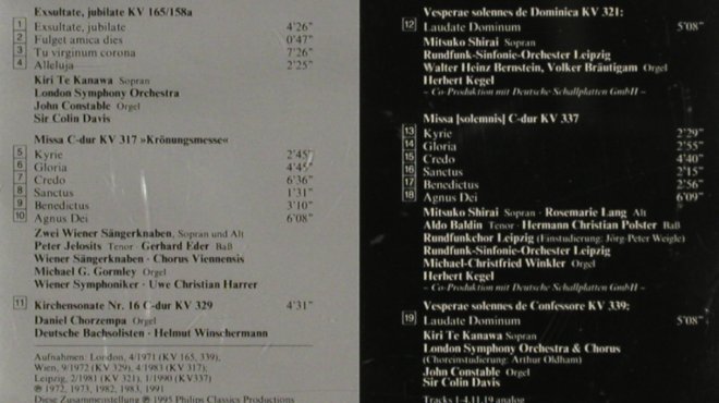 Mozart,Wolfgang Amadeus: Geistliche Musik, Philips, D, 1995 Typ: CD Best.-Nr.: 91128 Preis: 5,00 Euro