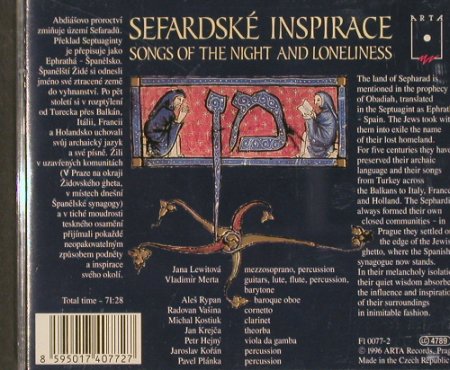 Lewitová,Jana: Sephardic Inspiration, Arta, CZ, 96 Typ: CD Best.-Nr.: 91321 Preis: 10,00 Euro